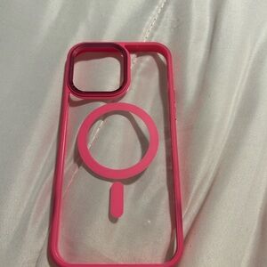 Vibrant Pink Phone Case with Clear Back